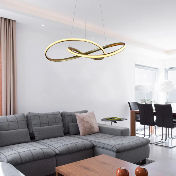 PENDENTE ATOM DOURADO (D)63CM (A)15CM 1X36W 3000K 1188LM LED - 3