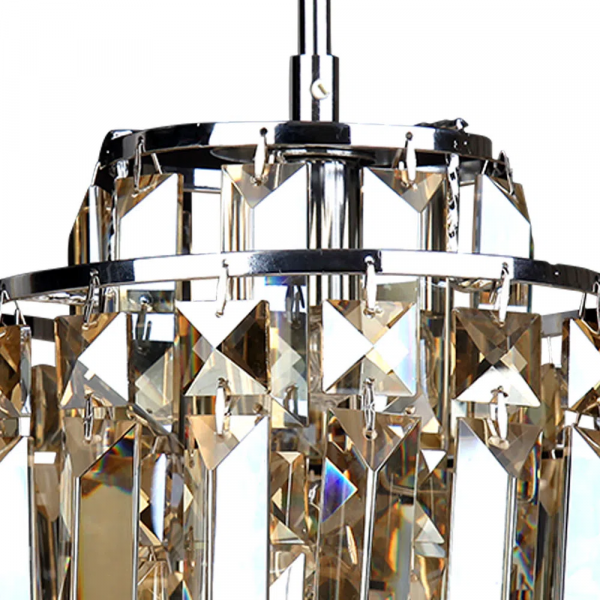 PENDENTE KRI CROMADO E AMBAR (D)18CM (A)21CM 1XG9 40W - HU2105A - 3