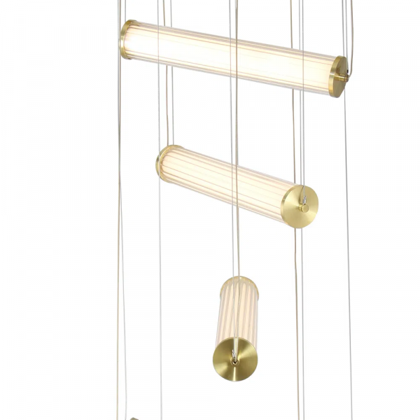 PENDENTE LAMPE BRONZE E TRANSPARENTE (D)50CM (A)190CM 5X15W 3000K 3750LM - HC002 - 1