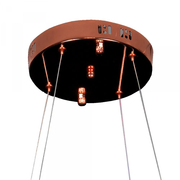 PENDENTE ORBIT ROSE GOLD E CHAMPAGNE (D)62CM (A)3.5CM 1X30W 3000K 1650LM - ID009E - 1