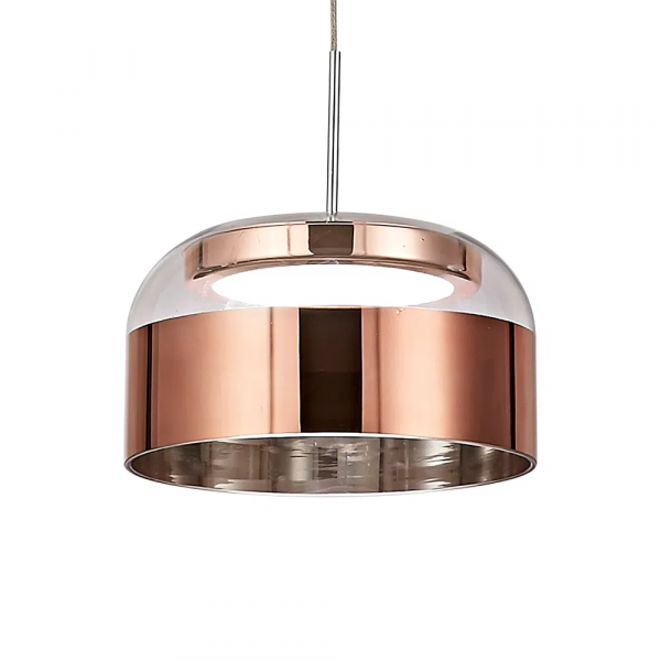 PENDENTE OTTO COBRE E TRANSPARENTE (D)19CM (A)11CM 1X9W 3000K 450LM - JO006E - 1