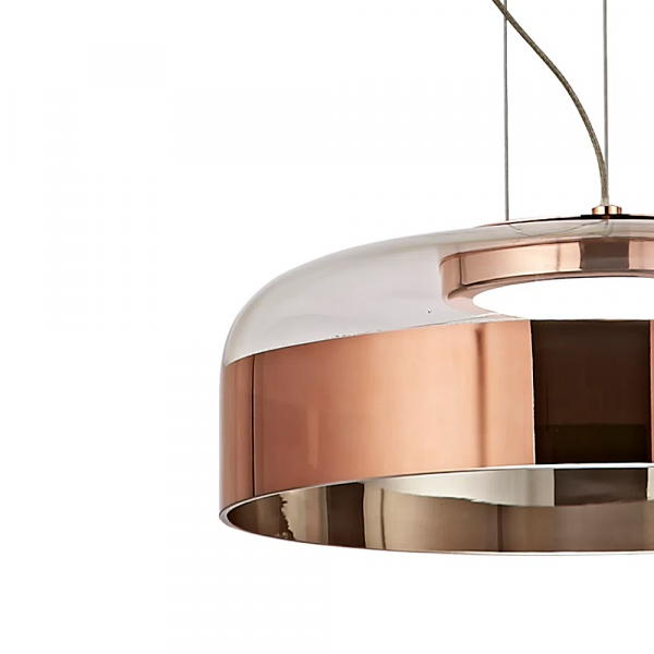 PENDENTE OTTO COBRE E TRANSPARENTE (D)31.5CM (A)11CM 1X15W 3000K 750LM - JO007E - 2