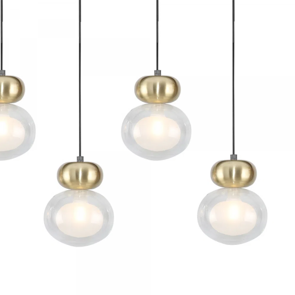 PENDENTE GUARANA BRONZE E PRETO E TRANSPARENTE (C)113CM (L)13.4CM (A)25.7CM 5XG9 25W - HC007L - 3