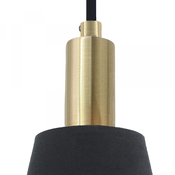 PENDENTE PIPE DOURADO E PRETO (D)12CM (A)19.5CM 1XE14 40W - ME001 - 2