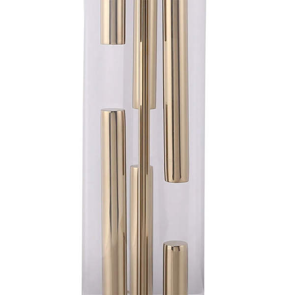 BASE PARA ABAJUR VENETO DOURADO E TRANSPARENTE (D)16CM (A)53CM 1XE27 40W - MI008 - 2