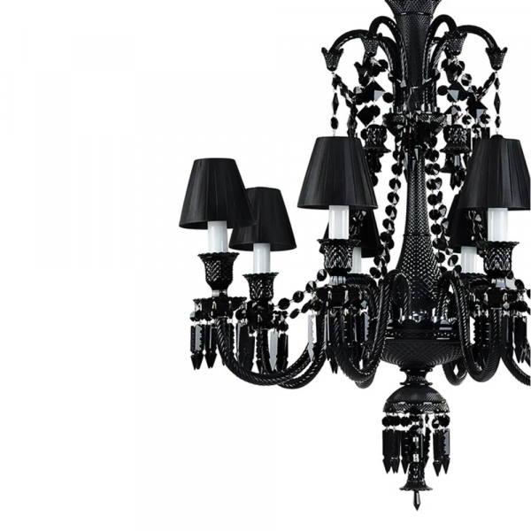 LUSTRE GALLERY CROMADO E PRETO (D)85CM (A)96CM 8XE14 320W - BW1308B - 3