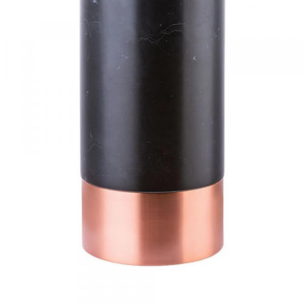 BASE PARA ABAJUR MARMO COBRE E PRETO (D)12CM (A)39CM 1XE27 40W - GL001EB - 2