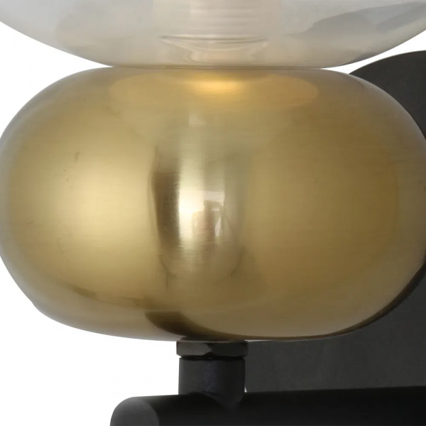 ARANDELA GUARANA BRONZE E PRETO E TRANSPARENTE (C)13.4CM (L)20.8CM (A)19.5CM 1XG9 5W - HC006 - 2