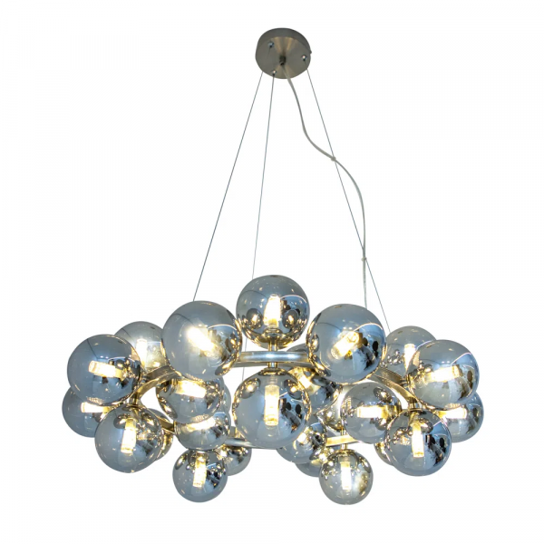 PENDENTE HALO NIQUELADO E CROMADO (D)69.5CM (A)24CM 25XG9 125W - PENDENTE HALO NIQUELADO E CROMADO (D)69.5CM (A)24CM 25XG9 125W - 2