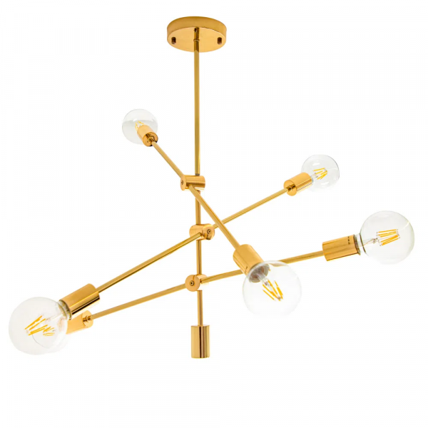 PENDENTE IPANEMA DOURADO (D)68CM (A)139CM 6XE27 240W - RM004G - 3