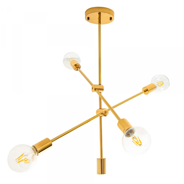 PENDENTE IPANEMA DOURADO (D)68CM (A)139CM 4XE27 160W - RM003G - 3