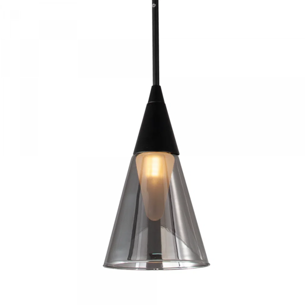 PENDENTE CONE PRETO E FUME (D)12CM (A)30CM 1XG9 25W - RE012 - 3