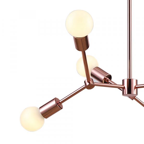 PENDENTE LEBLON ROSE GOLD (D)60CM (A)118CM 5XE27 200W - RM001R - 1