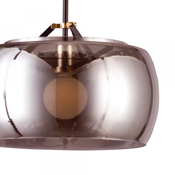 PENDENTE NOBU D 40CM X 31CM 1 X A60 40W PRETO / DOURADO E FUME - RE004BS - 2