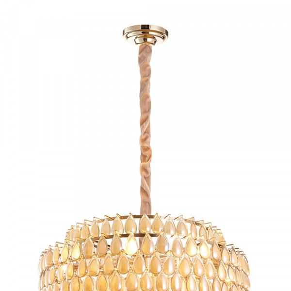LUSTRE ODEON DOURADO E CONHAQUE (D)78CM (A)48CM 16XE14 640W - AQ026L - 1