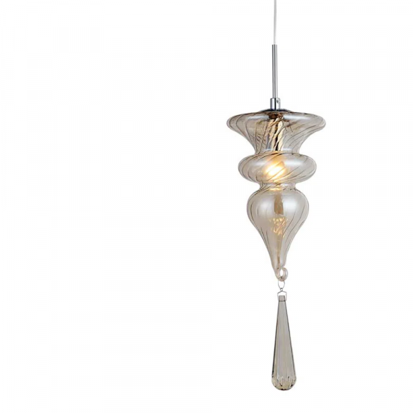 PENDENTE ORGANIKA CROMADO E CHAMPAGNE (D)15.5CM (A)42CM 1XE14 40W - KB002A - 3