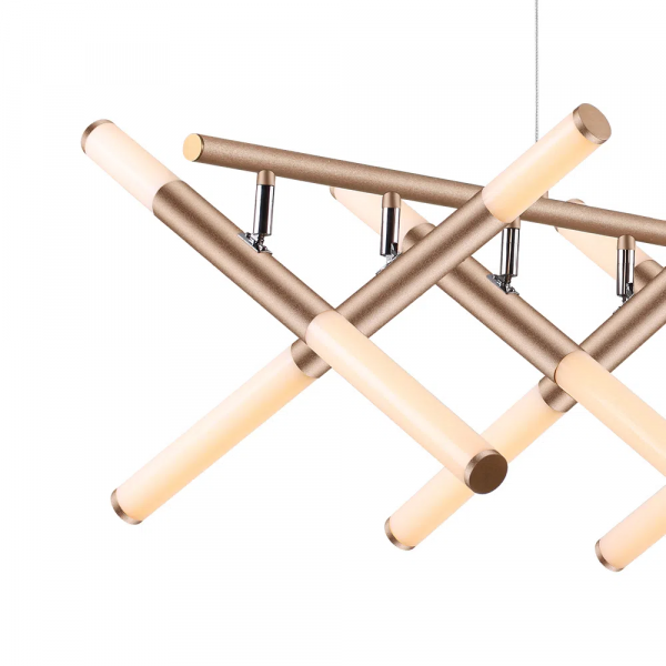 PENDENTE PALITO DOURADO (C)90CM (L)60CM (A)11CM 16X3,375W 2700K 3250LM - CD015 - 3