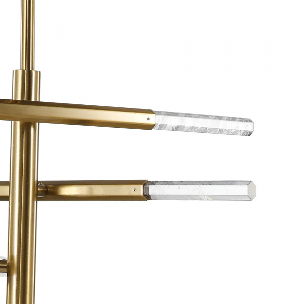 PENDENTE PÉTRA DOURADO E TRANSPARENTE (D)54CM (A)31CM 3X6W 3000K 900LM - OC009 - 3