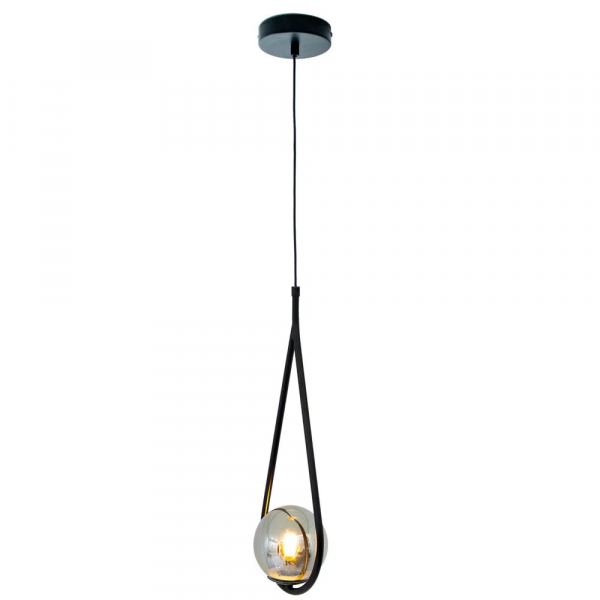 PENDENTE PINGO PRETO E FUME (D)18CM (A)30CM 1XG9 25W - TR001B - 1