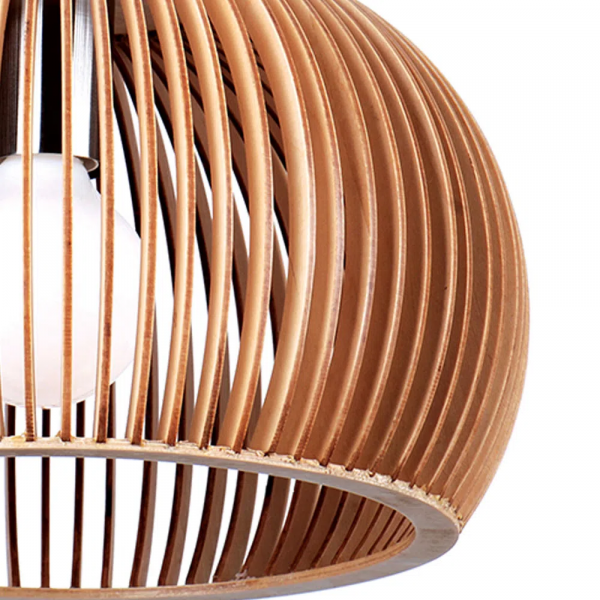 PENDENTE WOOD CROMADO E MARROM (D)45CM (A)28CM 1XE27 40W - LB003 - 1