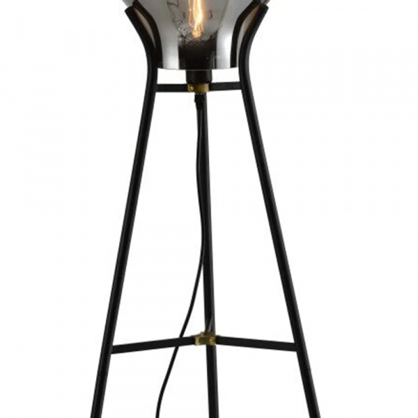 COLUNA CAJU PRETO E CROMADO (D)40CM (A)154CM 1XE27 40W - RZ004 - 2