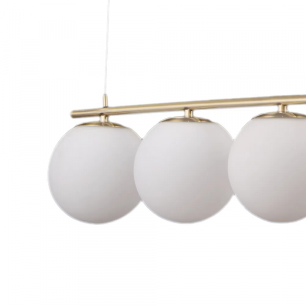 PENDENTE PETIT POA DOURADO E BRANCO (C)98CM (L)15CM (A)28CM 5XE27 BOLINHA 25W - SQ002 - 3