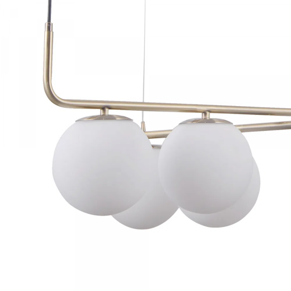 PENDENTE PETIT POA DOURADO E BRANCO (D)90CM (A)28CM 8XE27 BOLINHA 40W - SQ003 - 3