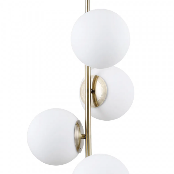 PENDENTE PETIT POA DOURADO E BRANCO (D)31CM (A)140CM 6XE27 BOLINHA 30W - SQ004 - 3