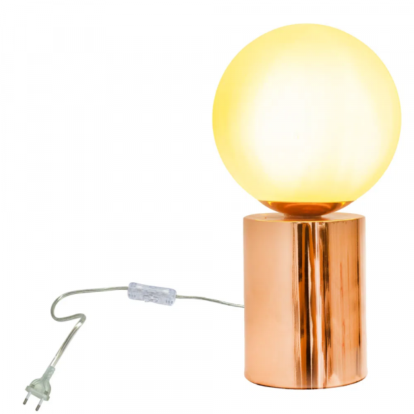 ABAJUR OY COBRE E BRANCO (D)14CM (A)25.5CM 1XG9 25W - GL017E - 3