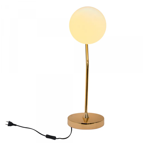 ABAJUR VIVA DOURADO E BRANCO (D)17CM (A)49CM 1XE27 BOLINHA 5W - SQ007 - 2