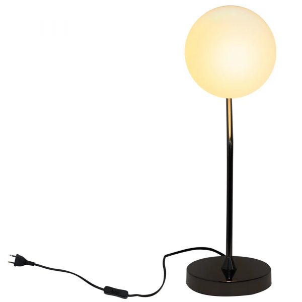 ABAJUR VIVA CROMO NEGRO E BRANCO (D)17CM (A)49CM 1XE27 BOLINHA 5W - SQ007B - 1