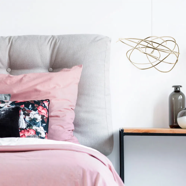 PENDENTE NINHO DOURADO E BRANCO (D)62CM 1X36W 3000K 2880LM - WD017L - 2