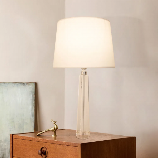 BASE PARA ABAJUR CLASSIC CROMADO E TRANSPARENTE (D)9CM (A)45CM 1XE27 40W - XL1151 - 3