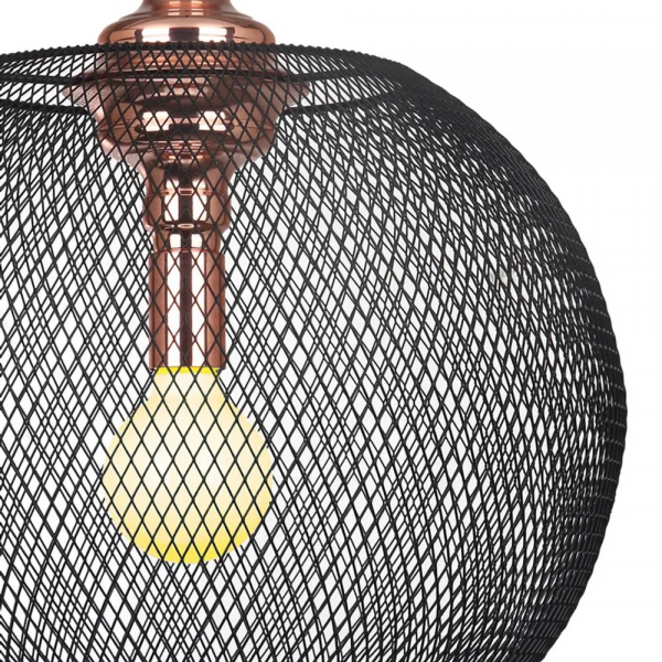 PENDENTE COPPER COBRE E PRETO (D)50CM (A)48CM 1XE27 40W - XN005 - 3