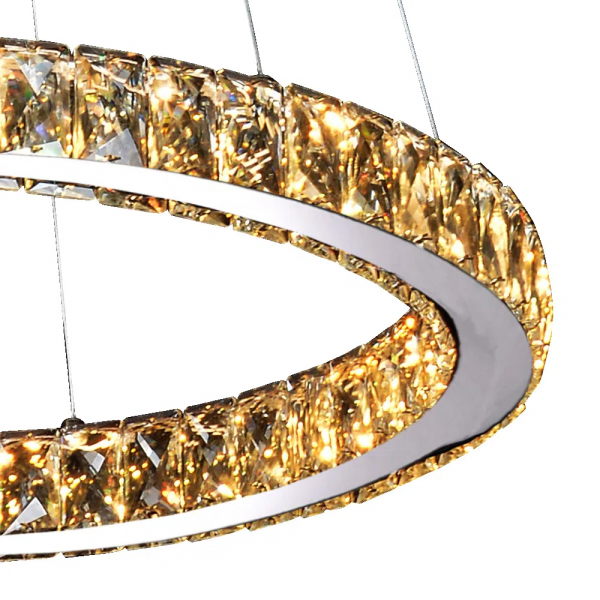 PENDENTE AURA PICCOLA CROMADO E TRANSPARENTE (D)60CM (A)5.5CM 1X24W 3000K 1320LM - ID010C - 2