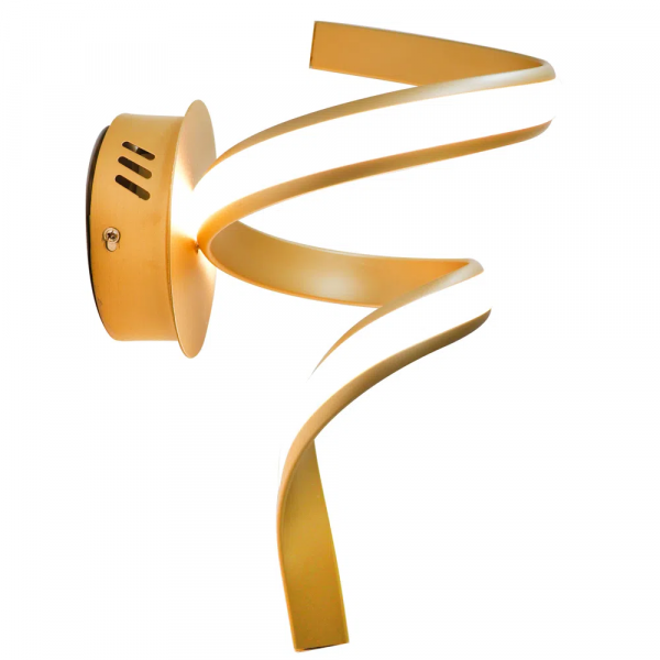 ARANDELA FLUIRE DOURADO (C)20CM (L)30CM (A)40CM 1X12W 3000K 720LM - ARANDELA FLUIRE DOURADO (C)20CM (L)30CM (A)40CM 1X12W 3000K 720LM - 1