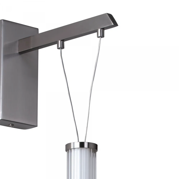 ARANDELA ÁGUA NICKEL E TRANSPARENTE E BRANCO (C)7CM (L)23CM (A)54CM 1X7W 30 - RE016 - 2