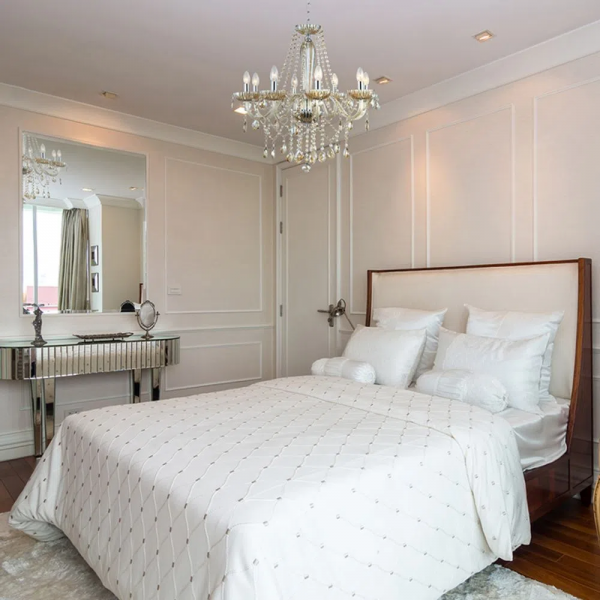 LUSTRE ANJOU CROMADO E CHAMPAGNE (D)68CM (A)68CM 8XE14 320W - JF018A - 1