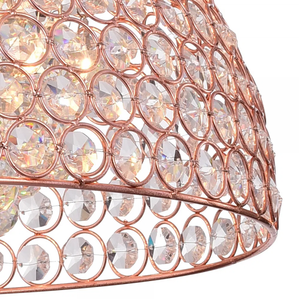 PENDENTE BELLS COBRE E TRANSPARENTE (D)40CM (A)16.5CM 5XG9 200W - PD009S - 2