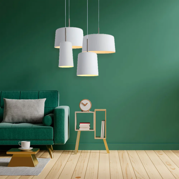 PENDENTE BOT BRANCO E NICKEL (D)35CM (A)35CM 1X40W E27 - 4