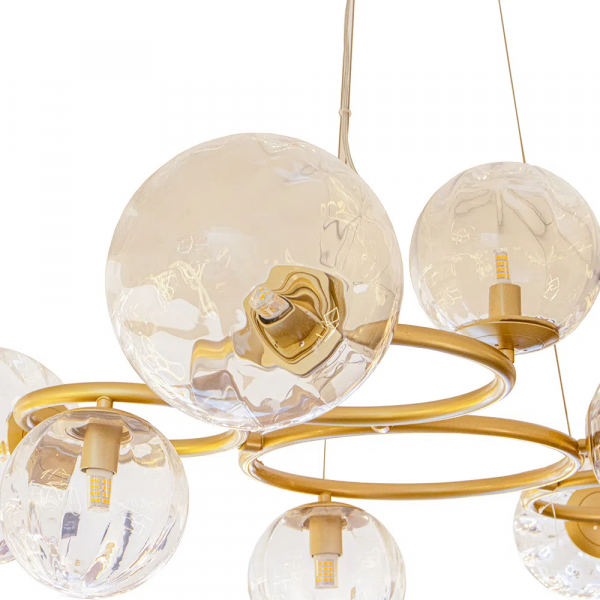 PENDENTE OXALA DOURADO E TRANSPARENTE (C)110CM (L)86CM (A)39CM 9XG9 225W - RE010L - 2