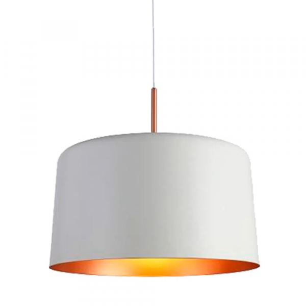 PENDENTE BOT BRANCO E COBRE (D)35CM (A)35CM 1X40W E27 - 2