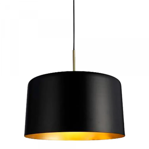 PENDENTE BOT PRETO E DOURADO (D)35CM (A)35CM 1X40W E27 - 2