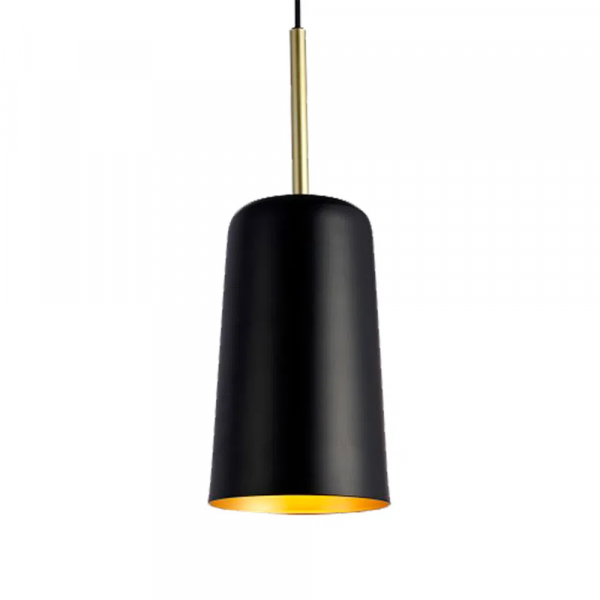 PENDENTE BOT PRETO E DOURADO (D)13,6CM (A)38CM 1X40W E27 - 2