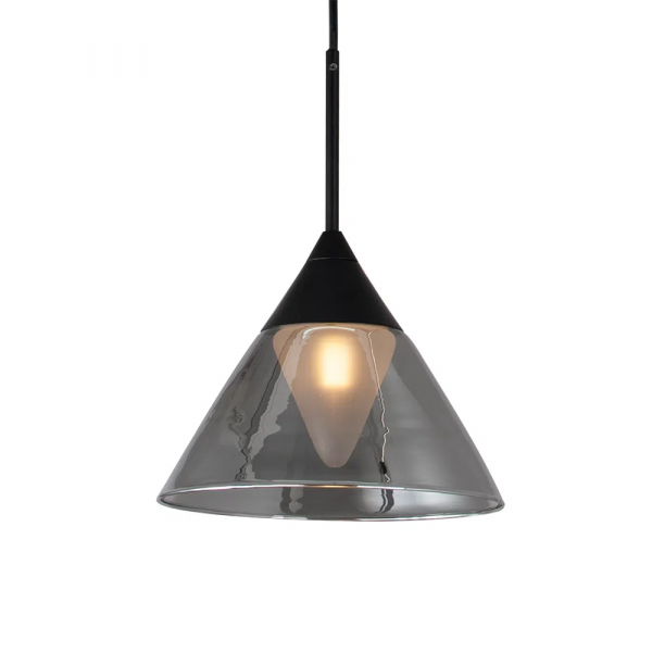 PENDENTE CONE PRETO E FUME (D)19.5CM (A)25CM 1XG9 25W - RE013 - 2