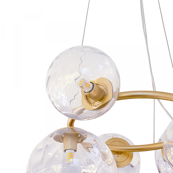 PENDENTE OXALA DOURADO E TRANSPARENTE (C)62.3CM (L)49.6CM (A)31CM 5XG9 125W - RE010S - 3