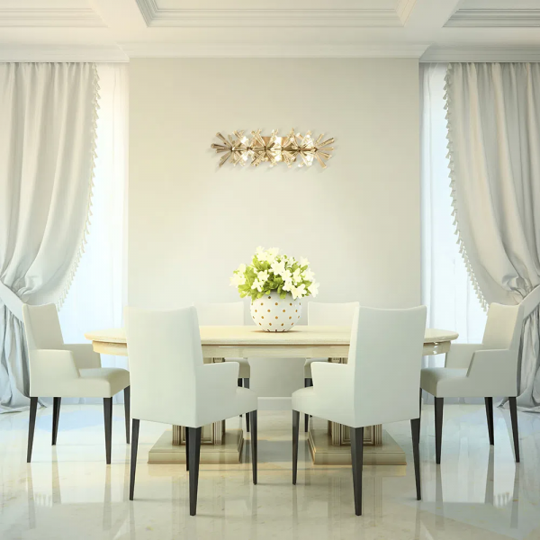 ARANDELA FLORA DOURADO E TRANSPARENTE (C)53CM (L)23CM (A)18CM 6XG4 18W - DY002 - 2