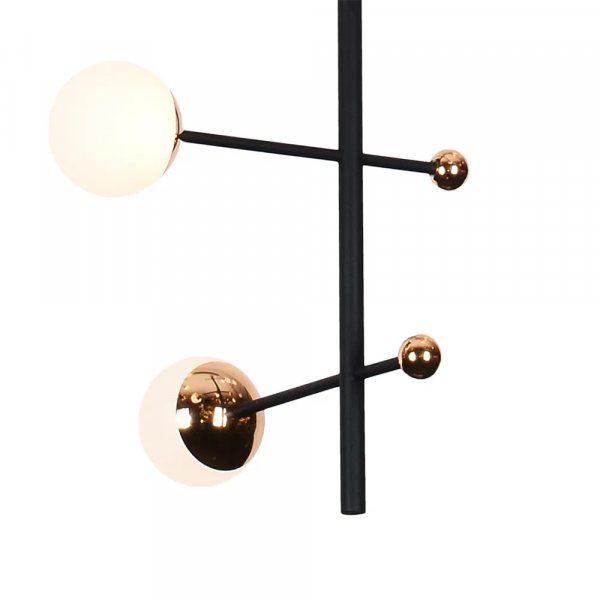 PENDENTE FUXICO DOURADO E PRETO E BRANCO (D)32CM (A)45CM 4X3W 3000K 600LM - JU001 - 4