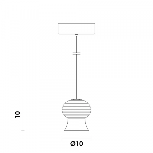PENDENTE BAMBINI BRONZE E TRANSPARENTE (D)9,5CM (A)1CM 1X8W 3000K 320LM LED - 1