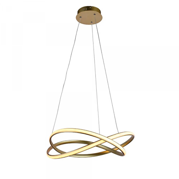 PENDENTE NODO DOURADO (D)50CM (A)15CM 1X36W 3000K 1188LM LED